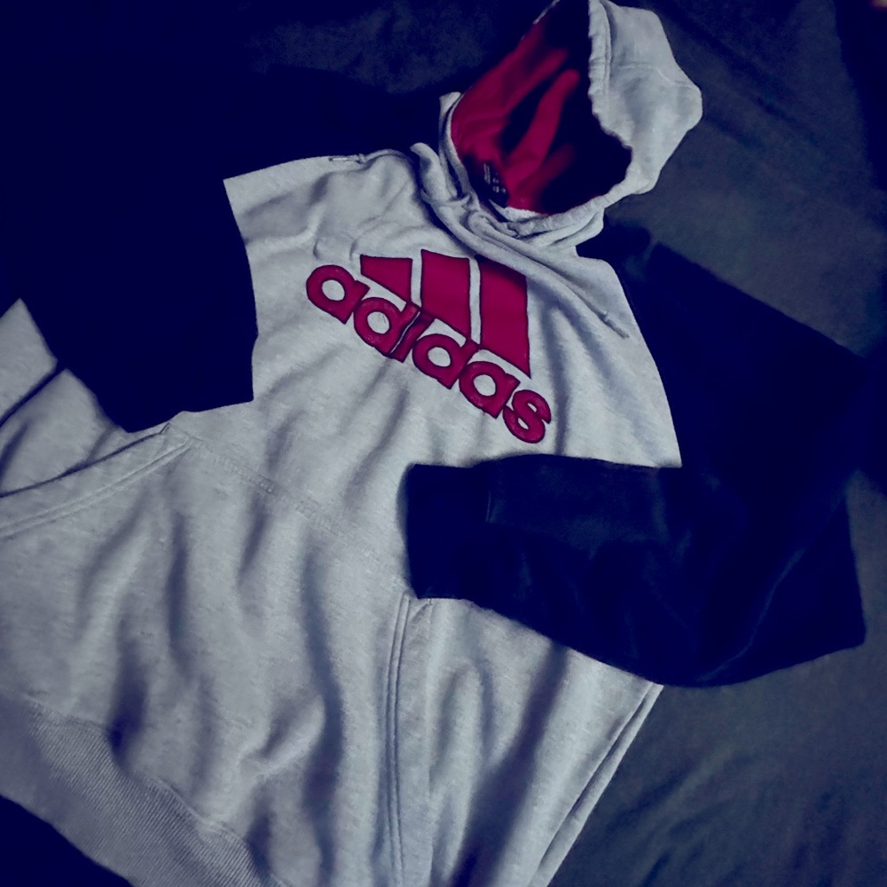 Adidas Gray and Red Hoodie